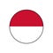 Principality Monaco Flag Icon with Red and White colors in Europe.