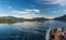 Principe Channel, BC, Canada - September 13, 2018: Cruise ship passengers viewing beautiful scenery of the Inside
