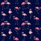 Print with abstract cute pink lovely flamingo