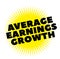 Print average earnings growth stamp on white