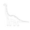 Print. Brontosaurus coloring book. Dinosaur. Dinosaur lines. Education for children. Paleontology. Jurassic Park. Education for pr