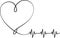 Print Cardiology line, heart, vector, background illustration