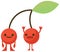 Print cartoon doodles summer color set citrus fruit flat cherry monster happy