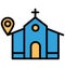 Print Church location Isolated Vector Icon which can easily modify or edit