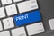 Print CloseUp of Keyboard. 3D.