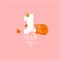 Print. Cute vector card `I`m 1 year old`. Pink postcard for a photo of a child. First year of life. birthday, Cute fox