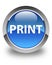 Print glossy blue round button