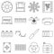 Print items icons set, outline style