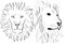 Print lion line art vector illustration.