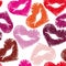 Print of lips, kiss