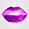 Print Lips Purple, Beautiful Lips with a bright Purple.