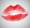 Print Lips, The Red Sign of Lips, Isolated Vector, Digital Illustration