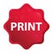 Print misty rose red starburst sticker button