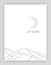 Print with mountain, minimalistic line art