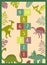 Print. Play mat for children with Dinosaurs and numbers. Cute cartoon animals. Game for children. Active play. Jurassic Park