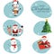 Print Print Hand drawn of Merry Christmas Collections. Vector Illustration.