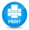 Print (printer icon) elegant cyan blue round button