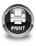 Print (printer icon) glossy black round button
