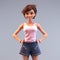 Print Ready 3d Model Of Sophie - Youthful Cartoon Character In Soft-focus Style