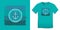 Print on t-shirt colors graphics design, paint and logo anchor, isolated on background