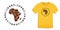 Print on t-shirt graphics design, Africa Map Globe with Adinkra symbols, African hieroglyphs yellow