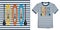 Print on t-shirt graphics design, Paddle board, nautical motive image shirt sailor stripes, isolated on background