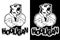 Print on T-shirt `hooligan` with a bear image.