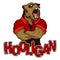 Print on T-shirt `hooligan` with a bear image