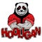 Print on T-shirt `hooligan` with a panda image.