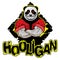 Print on T-shirt `hooligan` with a panda image.