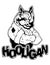 Print on T-shirt `hooligan` with a rhinoceros image.