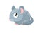 Print. Vector cartoon chinchilla. Sweet rodent. Cartoon character.Little fluffy mouse. gray wool