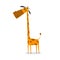 Print. Vector cartoon funny giraffe. African animal.