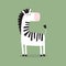 Print. Vector cartoon zebra. African animal. funny zebra.