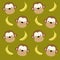 Print. Vector green background with cartoon monkeys and bananas.