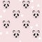 Print. Vector seamless background with black - white pandas.