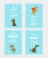 Print. Vector set of motivating posters with dogs.