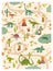 Print. Vector tropical maze with dinosaurs in a jurassic park.