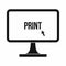 Print word on a computer monitor icon