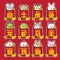 Print12 chinese zodiac icon set with zodiac come out from red packet.