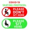 Printable : COVID-19 Seating protocol for restaurants, shopping centers, and public places. Encouraging people to practice social