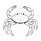 Printable Crab Coloring Pages: Frontal Perspective Vector Art
