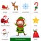Printable flash card for Christmas set and Christmas Elf