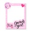 Printable gamer girl style photo frames with game controller, headphones, hearts and lettering