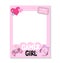 Printable gamer girl style photo frames with game controller, headphones, hearts and lettering