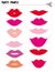 Printable Photo Booth Vector Props Set. Various Shapes and Colors Lips. DIY.