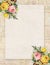 Printable vintage shabby chic style floral rose stationary on wood background