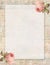 Printable vintage shabby chic style floral rose stationary on wood background