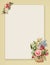 Printable vintage shabby chic style floral rose stationary on wood background