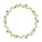 PrintBeautiful wreath of field daisies on a white background.